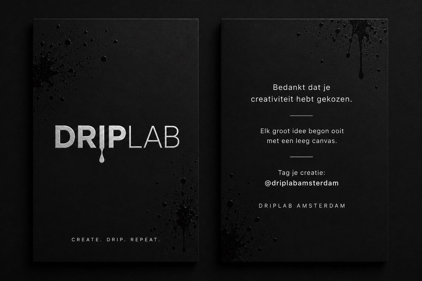 Verzorgings- en bedankkaartjes van DRIPLAB
