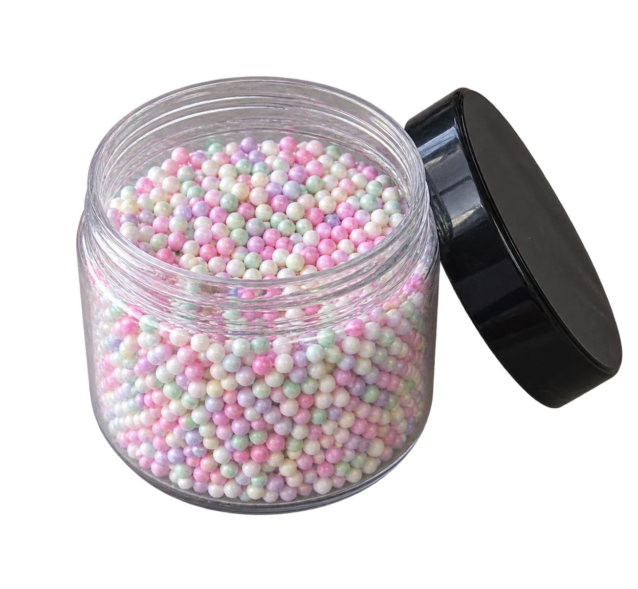 Potje gekleurde foamkralen